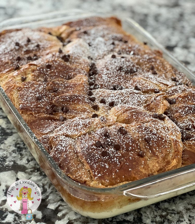 Chocolate Chip Croissant Bread Pudding