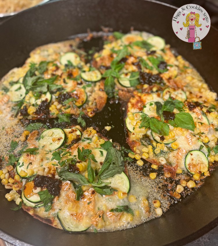 Zucchini, Corn and Brie Pizzas