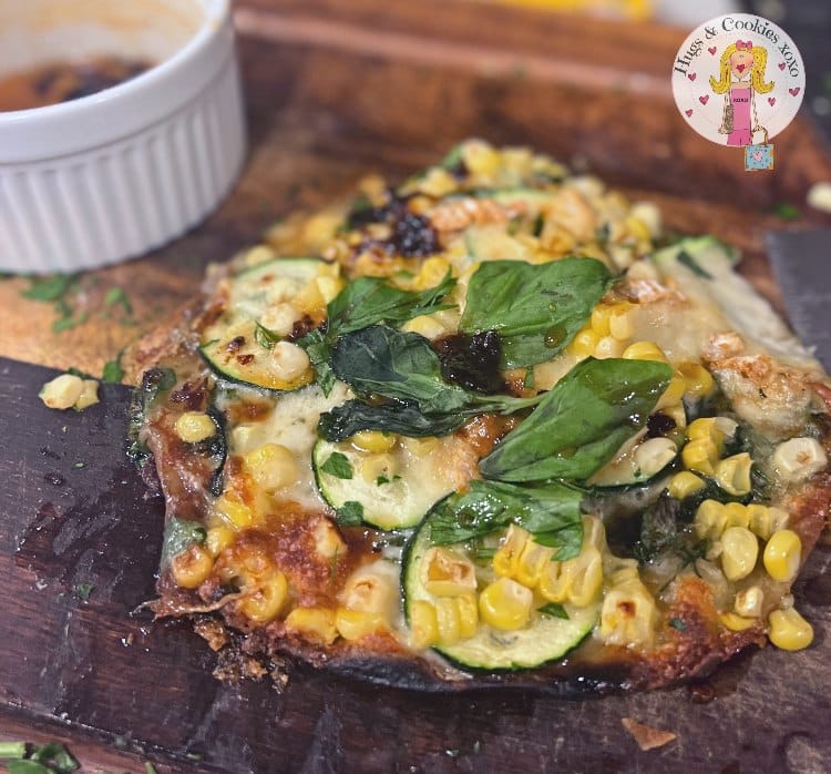 Zucchini, Corn and Brie Pizzas