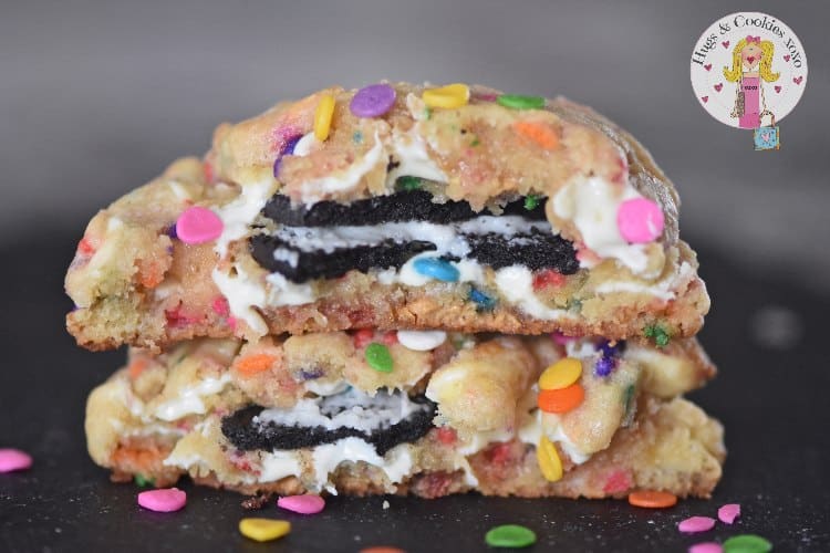 Birthday Cake Oreo Stuffed Cookies