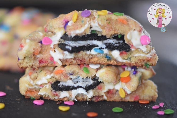 Birthday Cake Oreo Stuffed Cookies