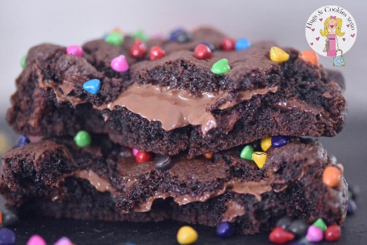 Cosmic Nutella Stuffed Chocolate Cookies