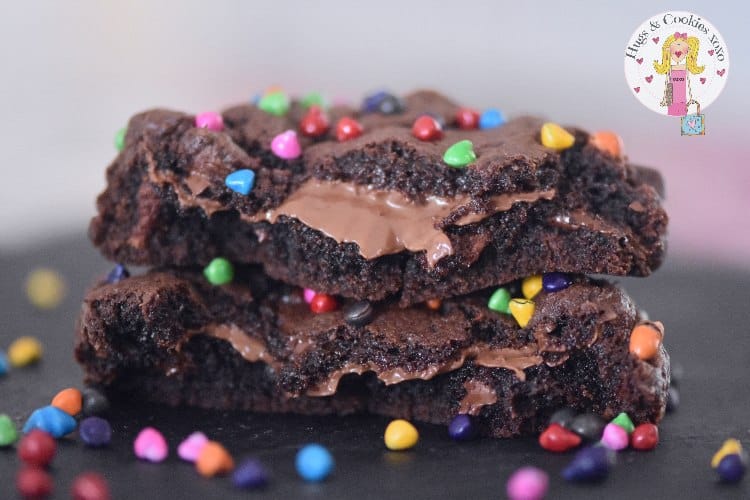 Cosmic Nutella Stuffed Chocolate Cookies