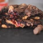 Peanut Butter and Jelly Triple Chocolate Cookies