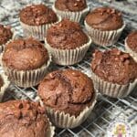 Triple Chocolate Sourdough Banana Muffins