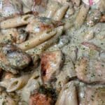 One Pot Pesto Caesar Chicken Pasta